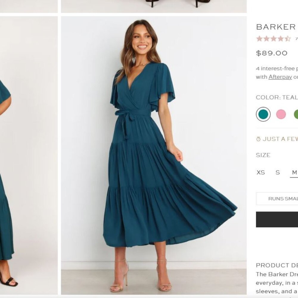 Petal and Pup Barker Dress Teal Size XS